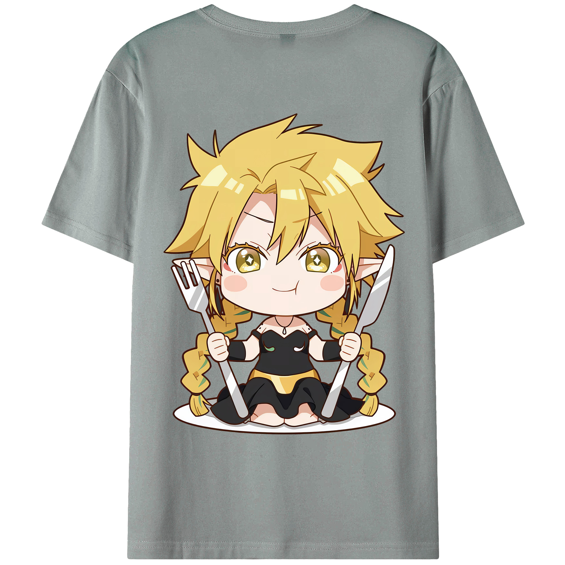 （画像用） 転スラ Regarding Reincarnated to Slime 綿100％ メンズ半袖Tシャツ（バックプリント） 通気性